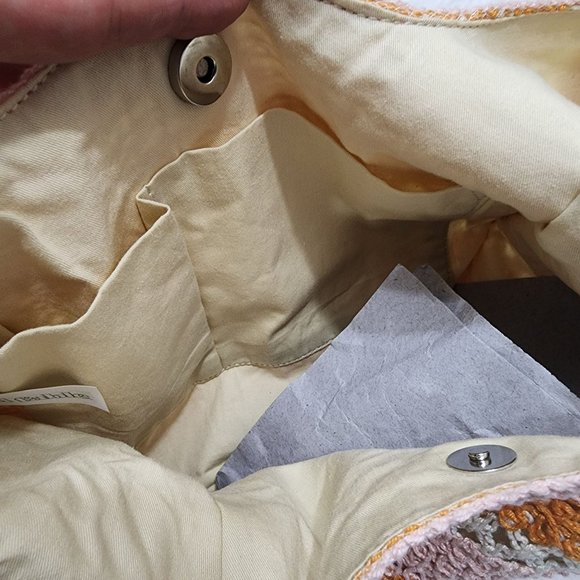 Wild Fable NWT striped pink / orange /cream crochet purse bag with snap closure - Picture 4 of 5